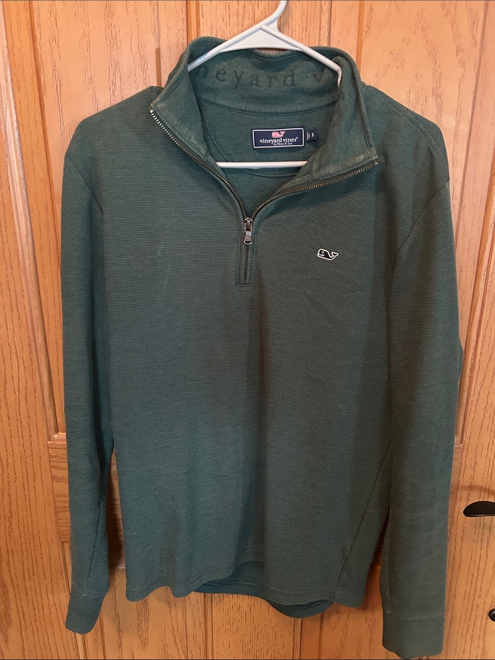Vineyard Vines Men's Quarter-Zip Sweater in Dark Green